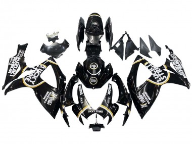 2006-2007 Suzuki GSXR 600 / GSXR 750 Motorcycle Fairings - Glossy Black White Motul Lucky Strike Canada Suppliers