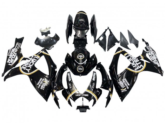 2006-2007 Suzuki GSXR 600 / GSXR 750 Motorcycle Fairings - Glossy Black White Motul Lucky Strike Canada Suppliers
