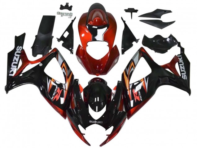 2006-2007 Suzuki GSXR 600 / GSXR 750 Motorcycle Fairings - Red Glossy Black Orange Canada Suppliers