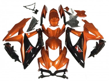 2008-2010 Suzuki GSXR 600 / GSXR 750 Motorcycle Fairing - Orange Glossy Black Canada Suppliers