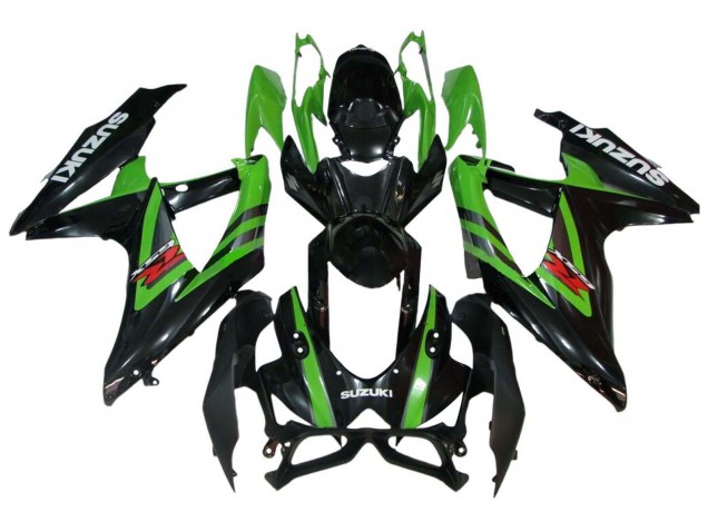 2008-2010 Suzuki GSXR 600 / GSXR 750 Motorcycle Fairings - Green Glossy Black Canada Suppliers