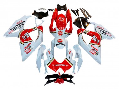 2008-2010 Suzuki GSXR 600 / GSXR 750 Motorcycle Fairings - White Red Motul Lucky Strike Canada Suppliers