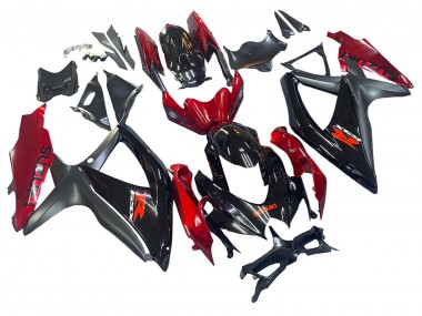2008-2010 Suzuki GSXR 600 / GSXR 750 Motorcycle Fairing - Red Glossy Black Canada Suppliers