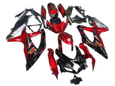 2008-2010 Suzuki GSXR 600 / GSXR 750 Motorcycle Fairings - Red Glossy Black Canada Suppliers