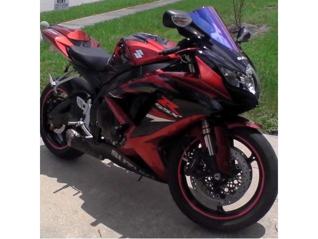 2008-2010 Suzuki GSXR 600 / GSXR 750 Motorcycle Fairings - Red Glossy Black Canada Suppliers