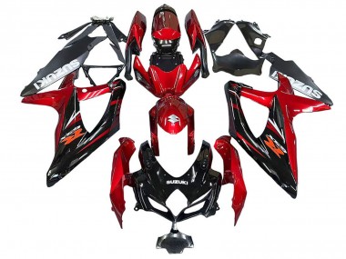 2008-2010 Suzuki GSXR 600 / GSXR 750 Motorcycle Fairings - Red Glossy Black Canada Suppliers