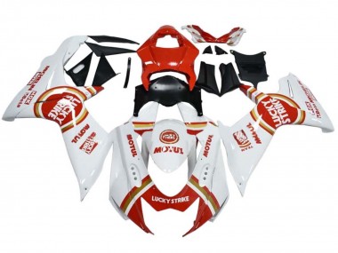 2008-2010 Suzuki GSXR 600 / GSXR 750 Motorcycle Fairings - White Red Lucky Strike Canada Suppliers