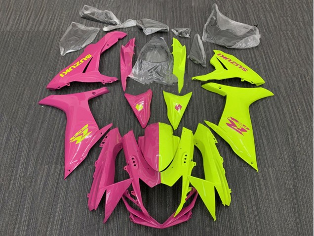 2011-2024 Suzuki GSXR 600 / GSXR 750 Motorcycle Fairings - Pink Yellow Split Canada Suppliers