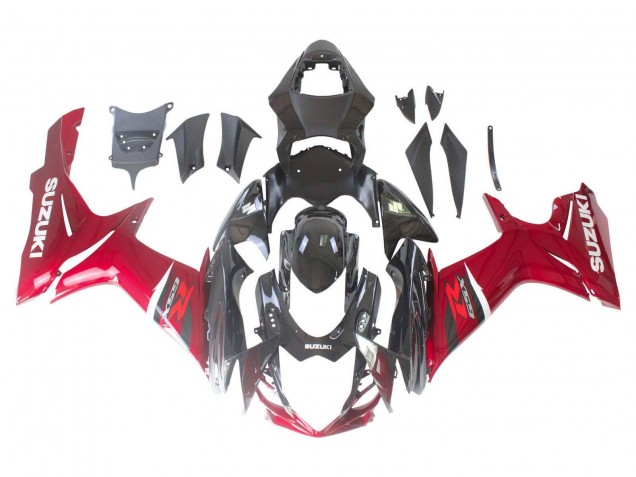 2011-2024 Suzuki GSXR 600 / GSXR 750 Bike Fairings - Red Glossy Black Canada Suppliers