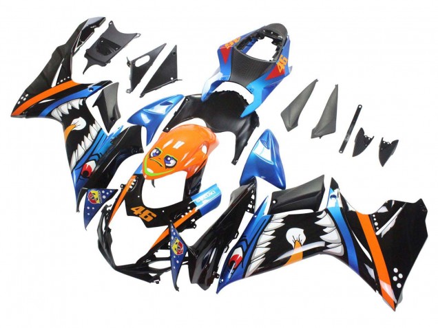 2011-2024 Suzuki GSXR 600 / GSXR 750 Motorcycle Fairings - Light Blue Orange Black White Shark 46 Canada Suppliers