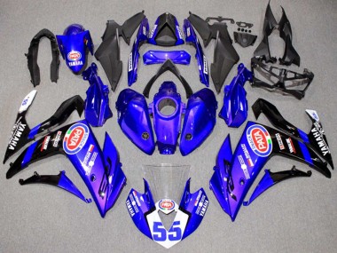 2015-2018 Yamaha YZF R3/R25 Motorcycle Fairings - Blue White Black ENEOS 55 Canada Suppliers