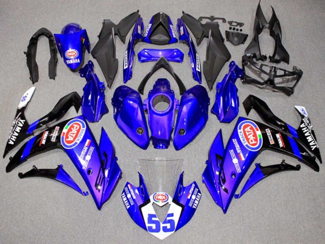 2015-2018 Yamaha YZF R3/R25 Motorcycle Fairings - Blue White Black ENEOS 55 Canada Suppliers