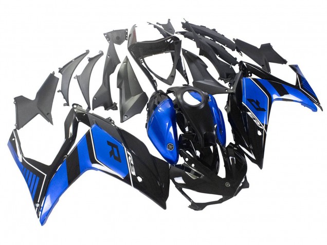 2015-2018 Yamaha YZF R3/R25 Motorcycle Fairing - Blue Glossy Black Canada Suppliers