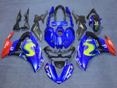 2015-2018 Yamaha YZF R3/R25 Motorcycle Fairings - Blue Glossy Black Red ENEOS Monster Canada Suppliers