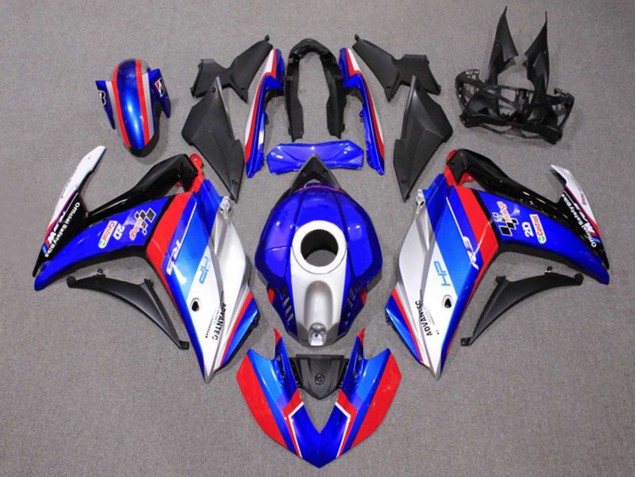 2015-2018 Yamaha YZF R3/R25 Motorcycle Fairings - Blue Silver Red Black Castrol Canada Suppliers