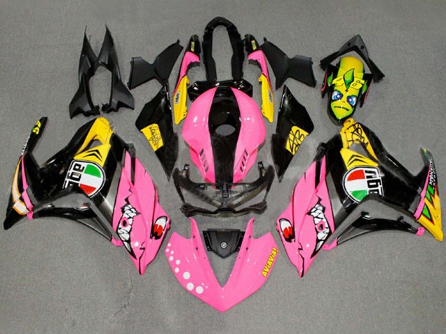 2015-2018 Yamaha YZF R3/R25 Motorcycle Fairings - Pink Yellow Black Shark 46 Canada Suppliers