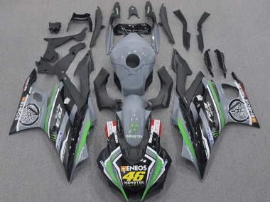 2015-2018 Yamaha YZF R3/R25 Motorcycle Fairings - Nardo Grey Green Black ENEOS Monster 46 Canada Suppliers