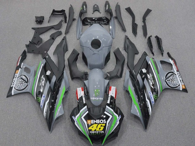 2015-2018 Yamaha YZF R3/R25 Motorcycle Fairings - Nardo Grey Green Black ENEOS Monster 46 Canada Suppliers