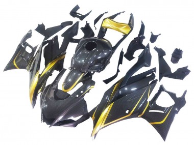 2019-2021 Yamaha YZF R3/R25 Motorcycle Fairings - Gold Black Carbon Fiber Canada Suppliers