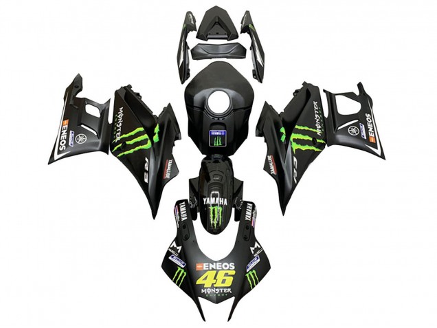 2019-2021 Yamaha YZF R3/R25 Motorcycle Fairings - Black Green ENEOS Monster 46 Canada Suppliers
