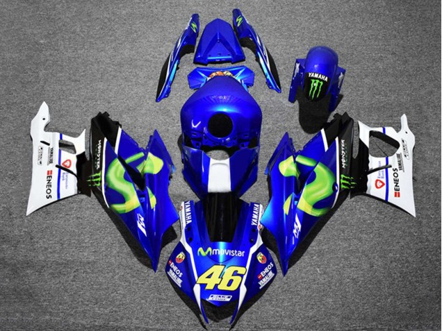 2019-2021 Yamaha YZF R3/R25 Motorcycle Fairings - Blue White Green Black Monster MoviStar ENEOS 46 Canada Suppliers