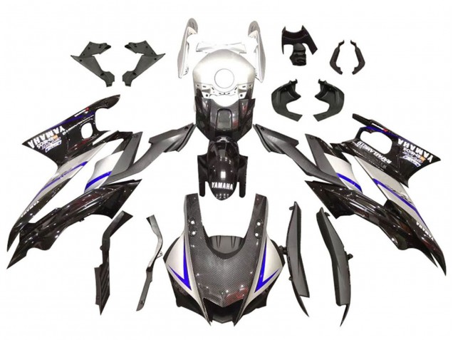 2019-2021 Yamaha YZF R3/R25 Motorcycle Fairings - Silver Glossy Black Carbon Fiber Style Canada Suppliers