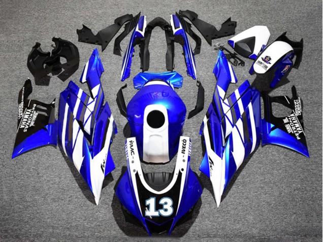 2019-2021 Yamaha YZF R3/R25 Motorcycle Fairings - Blue White Black Yamalube Petronas 13 Canada Suppliers