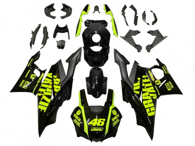 2019-2021 Yamaha YZF R3/R25 Motorcycle Fairings - Black Neon Yellow 46 Canada Suppliers