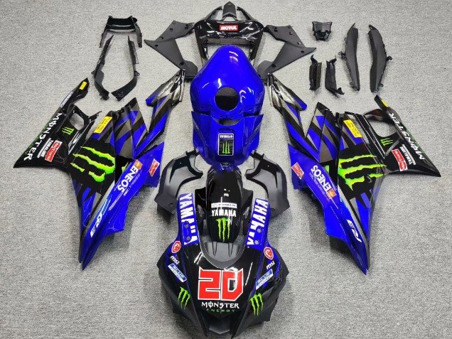 2022-2024 Yamaha YZF R3/R25 Motorcycle Fairings - Blue Green Black Monster ENEOS 20 Canada Suppliers