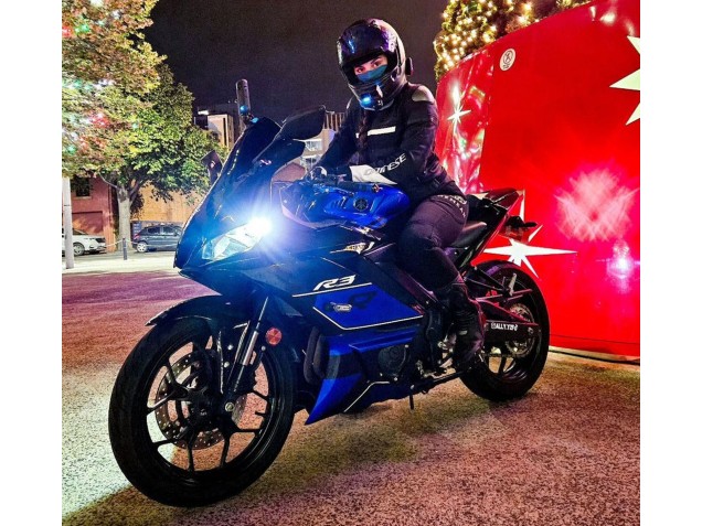 2022-2024 Yamaha YZF R3/R25 Motorcycle Fairings - Blue Glossy Black Canada Suppliers
