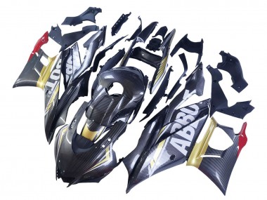 2022-2024 Yamaha YZF R3/R25 Motorcycle Fairings - Black Carbon Fiber Style Gold Red ABBOT Canada Suppliers