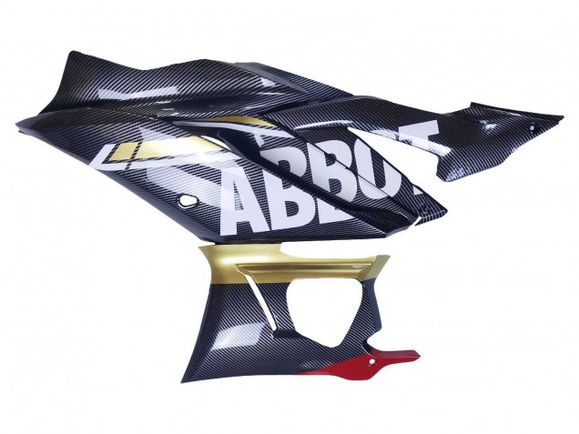 2022-2024 Yamaha YZF R3/R25 Motorcycle Fairings - Black Carbon Fiber Style Gold Red ABBOT Canada Suppliers