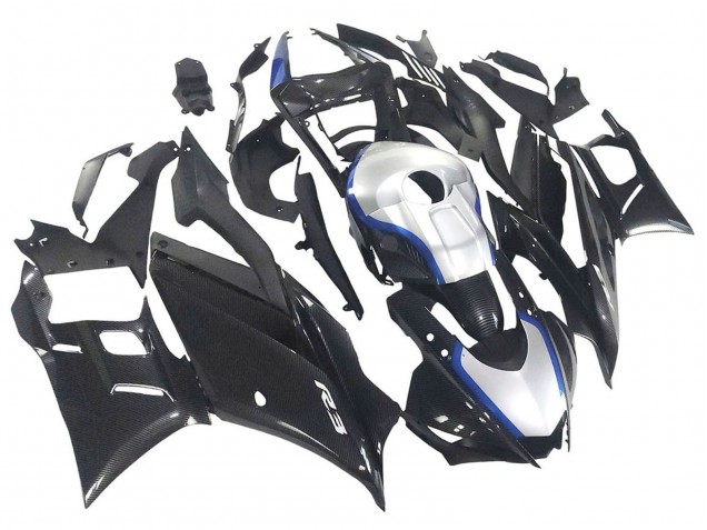 2022-2024 Yamaha YZF R3/R25 Motorcycle Fairings - Black Carbon Fiber Style Silver Blue Canada Suppliers