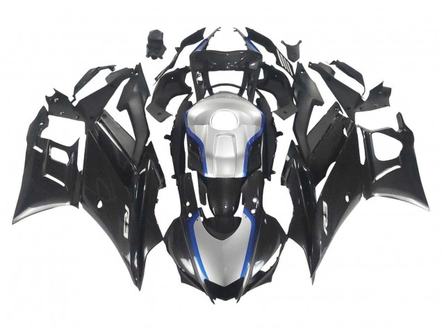 2022-2024 Yamaha YZF R3/R25 Motorcycle Fairings - Black Carbon Fiber Style Silver Blue Canada Suppliers