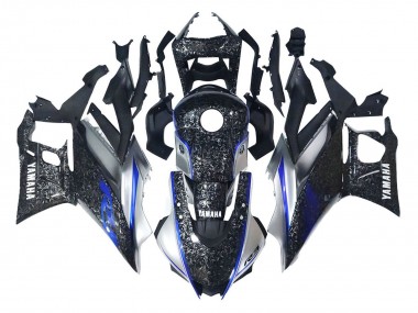 2022-2024 Yamaha YZF R3/R25 Motorcycle Fairings - Marble Black Silver Blue Forged Carbon Fiber Style Canada Suppliers