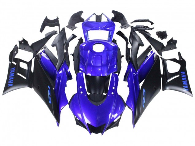2022-2024 Yamaha YZF R3/R25 Motorcycle Fairing - Blue Matte Black Canada Suppliers