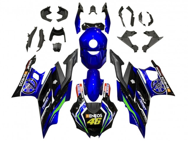 2022-2024 Yamaha YZF R3/R25 Motorcycle Fairings - Blue Green Black ENEOS 46 Canada Suppliers