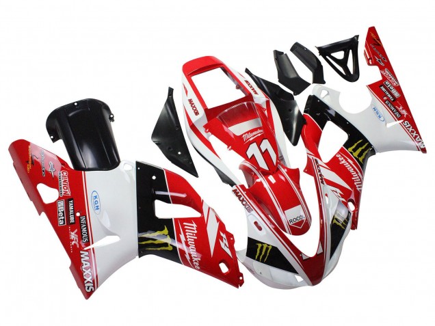 1998-1999 Yamaha YZF 1000 R1 Motorcycle Fairings - Red White Black Yellow Monster Milwaukee MAXXIS 11 Canada Suppliers