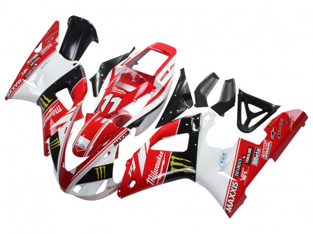 1998-1999 Yamaha YZF 1000 R1 Motorcycle Fairings - Red White Black Yellow Monster Milwaukee MAXXIS 11 Canada Suppliers