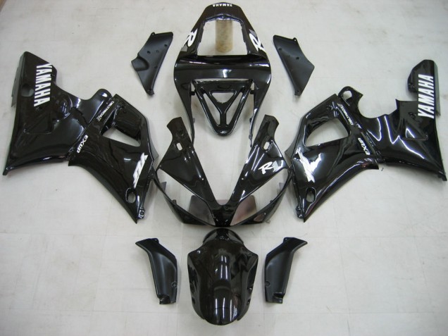 2000-2001 Yamaha YZF 1000 R1 Motorcycle Fairings - Glossy Black White Decal Canada Suppliers