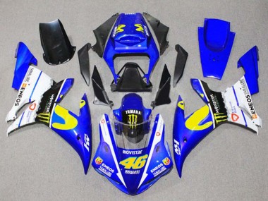 2002-2003 Yamaha YZF 1000 R1 Motorcycle Fairings - Blue White Black Yellow Monster 46 Canada Suppliers