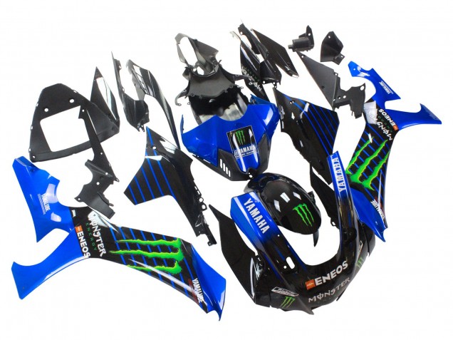 2020-2025 Yamaha YZF 1000 R1 Motorcycle Fairings - Blue Black Green Black ENEOS Monster Canada Suppliers