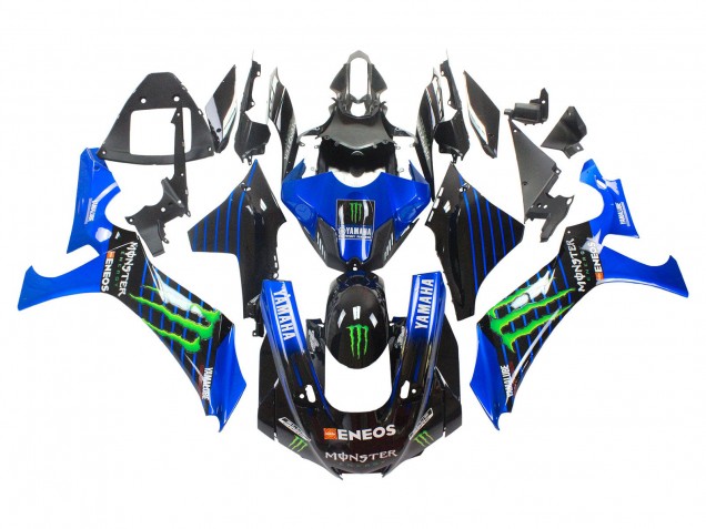 2020-2025 Yamaha YZF 1000 R1 Motorcycle Fairings - Blue Black Green Black ENEOS Monster Canada Suppliers