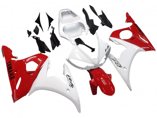 2006-2009 Yamaha YZF R6S Motorcycle Fairings - White Red Canada Suppliers