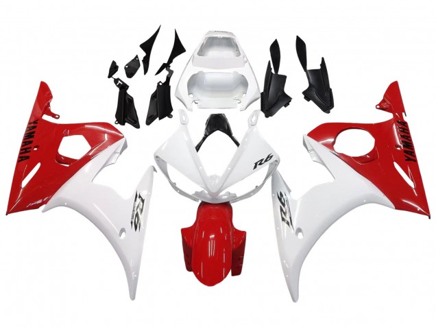 2006-2009 Yamaha YZF R6S Motorcycle Fairings - White Red Canada Suppliers