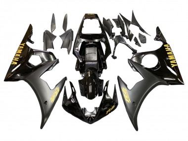 2006-2009 Yamaha YZF R6S Motorcycle Fairings - Glossy Black Matte Black Gold Decals Canada Suppliers