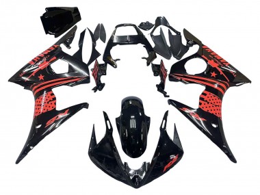 2006-2009 Yamaha YZF R6S Motorcycle Fairing - Glossy Black Red Canada Suppliers