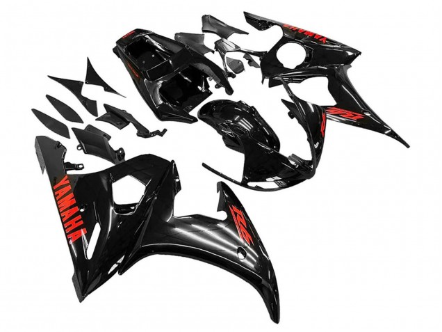 2006-2009 Yamaha YZF R6S Motorcycle Fairings - Glossy Black Red Canada Suppliers