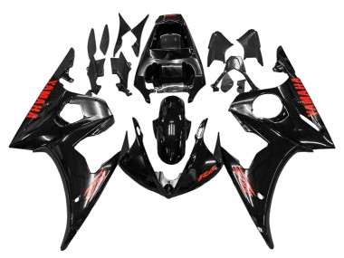 2006-2009 Yamaha YZF R6S Motorcycle Fairings - Glossy Black Red Canada Suppliers