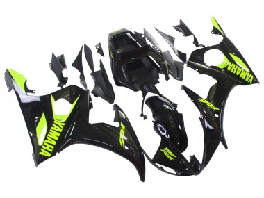 2006-2009 Yamaha YZF R6S Motorcycle Fairings - Glossy Black Neon Yellow Canada Suppliers